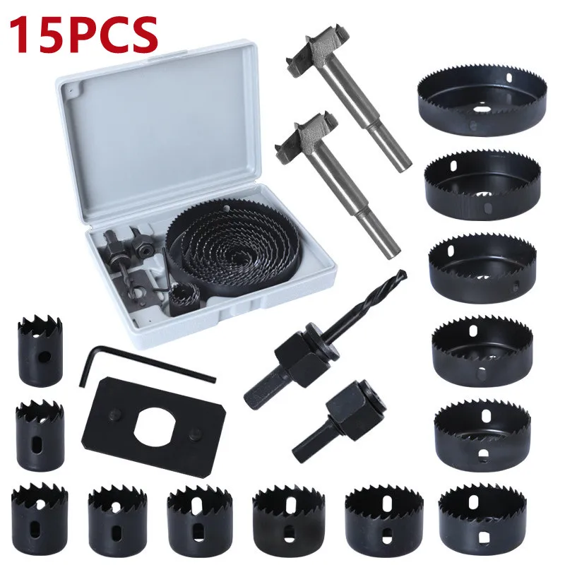 15PCS 19-127mm Woodworking Hole Saw Combination Set 35mm Bimetal Woodworking Hinge Hole Saw
15PCS 19-127mm Woodworking Hole Saw Combination Set 35mm Bimetal Woodworking Hinge Hole Saw