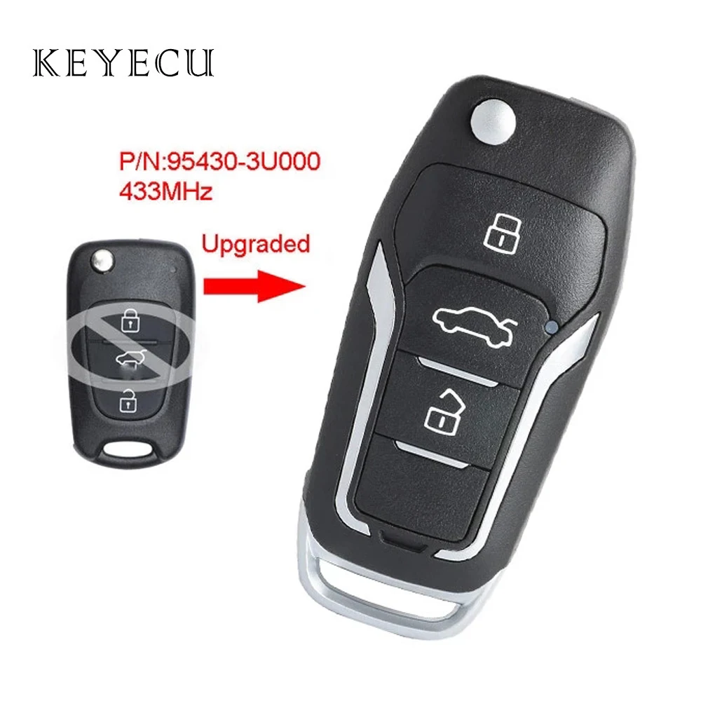 Keyecu Upgraded Remote Car Key Fob 3 Buttons 433MHz ID46 Chip for KIA Sportage 2010 2011 2012 2013 2014 P/N: 95430-3U000
Keyecu Upgraded Remote Car Key Fob 3 Buttons 433MHz ID46 Chip for KIA Sportage 2010 2011 2012 2013 2014 P/N: 95430-3U000