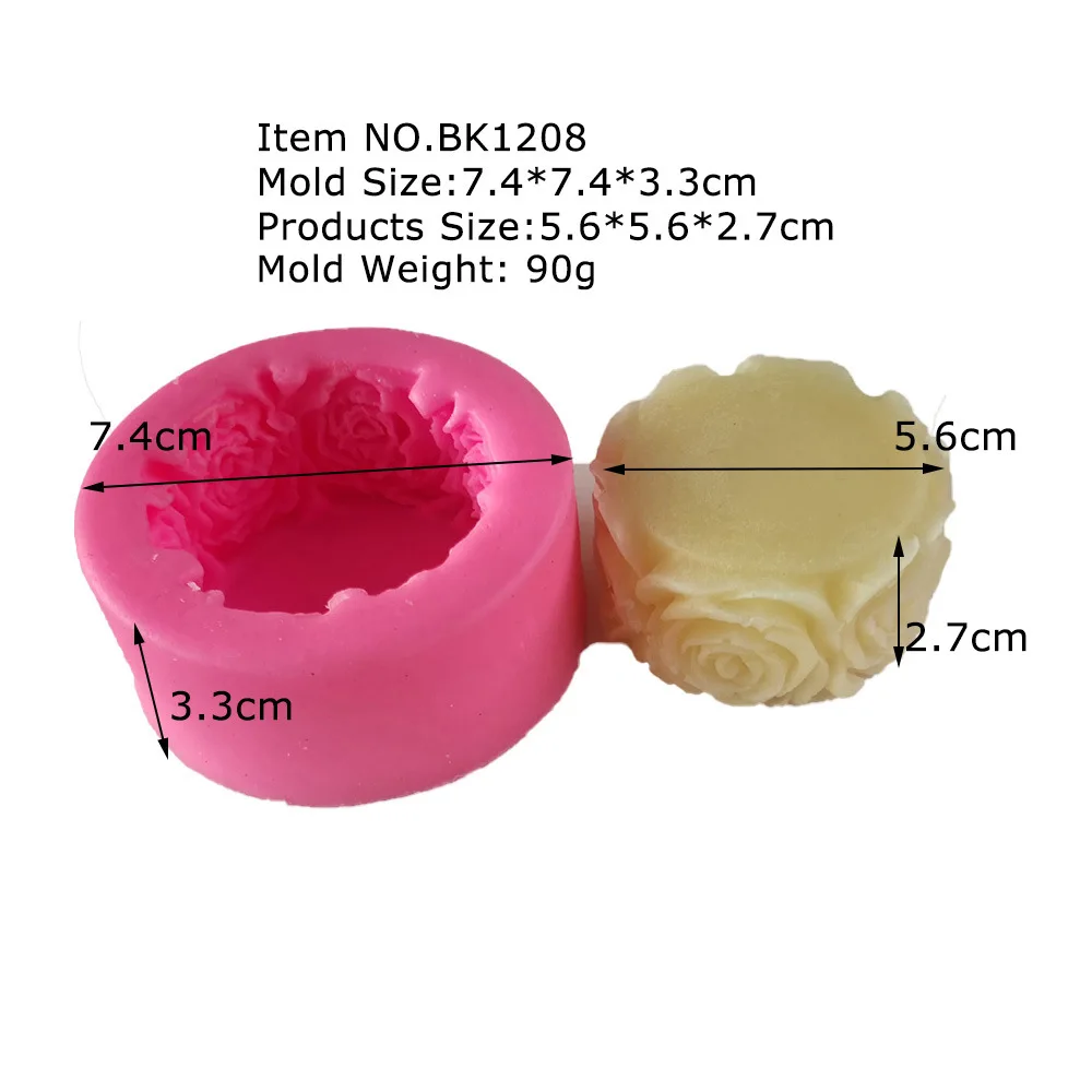 Rose Round Silicone Candle Mold 3D Rose Flower Chocolate Fondant Cake Mould Soap Handmade Gypsum Epoxy Decoration Mould
Rose Round Silicone Candle Mold 3D Rose Flower Chocolate Fondant Cake Mould Soap Handmade Gypsum Epoxy Decoration Mould