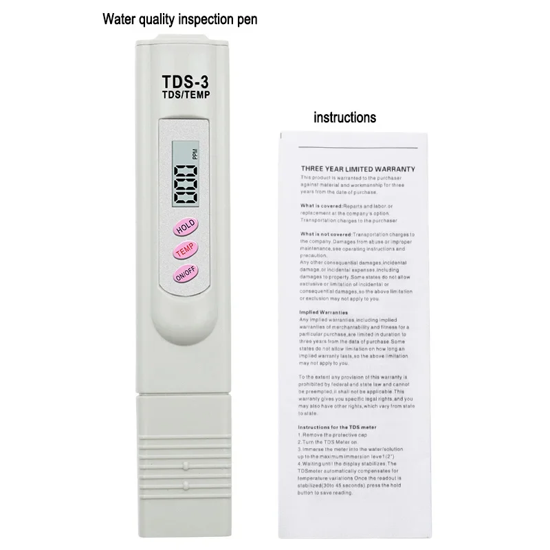 TDS ручка для контроля качества воды с ЖК-дисплеем и высокоточным измерителем кислотности 
TDS ручка для контроля качества воды с ЖК-дисплеем и высокоточным измерителем кислотности