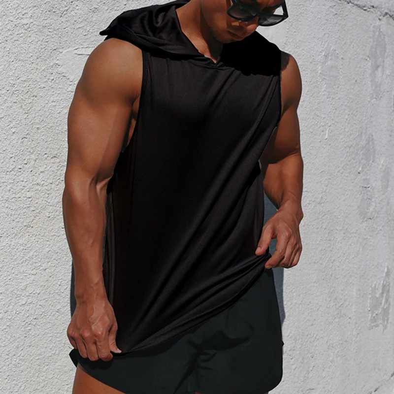 Hooded Sleeveless Shirt Men Casual Solid Color Tee Shirt Basketball Running Training Top Quick Dry Breathable Hoodies Sweatshirt
Hooded Sleeveless Shirt Men Casual Solid Color Tee Shirt Basketball Running Training Top Quick Dry Breathable Hoodies Sweatshirt