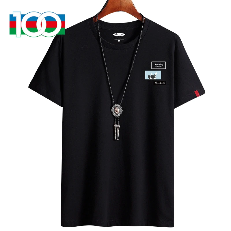 American fashion brand 100 short sleeve t-shirt men's summer new round neck cotton loose oversized men's top with bottom half sl
American fashion brand 100 short sleeve t-shirt men's summer new round neck cotton loose oversized men's top with bottom half sl