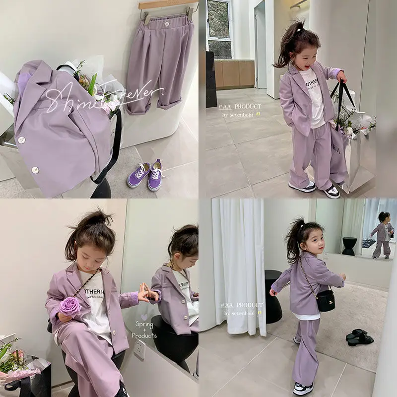 Toddler Girls Set Spring Autumn Casual Purple Tops Coat+Straight Pants 2Pcs Casual Sets Shirt Clothes Children Business suit
Toddler Girls Set Spring Autumn Casual Purple Tops Coat+Straight Pants 2Pcs Casual Sets Shirt Clothes Children Business suit