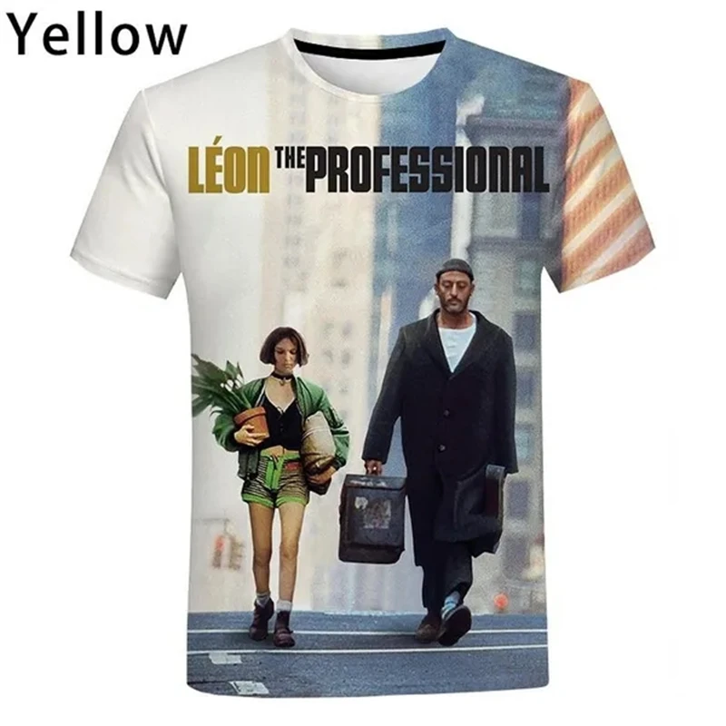 

Movie The Professional LEON The Professional Vintage T Shirt For MaleFemal 3D Printed Summer Breathable Casual Tops Design Tees