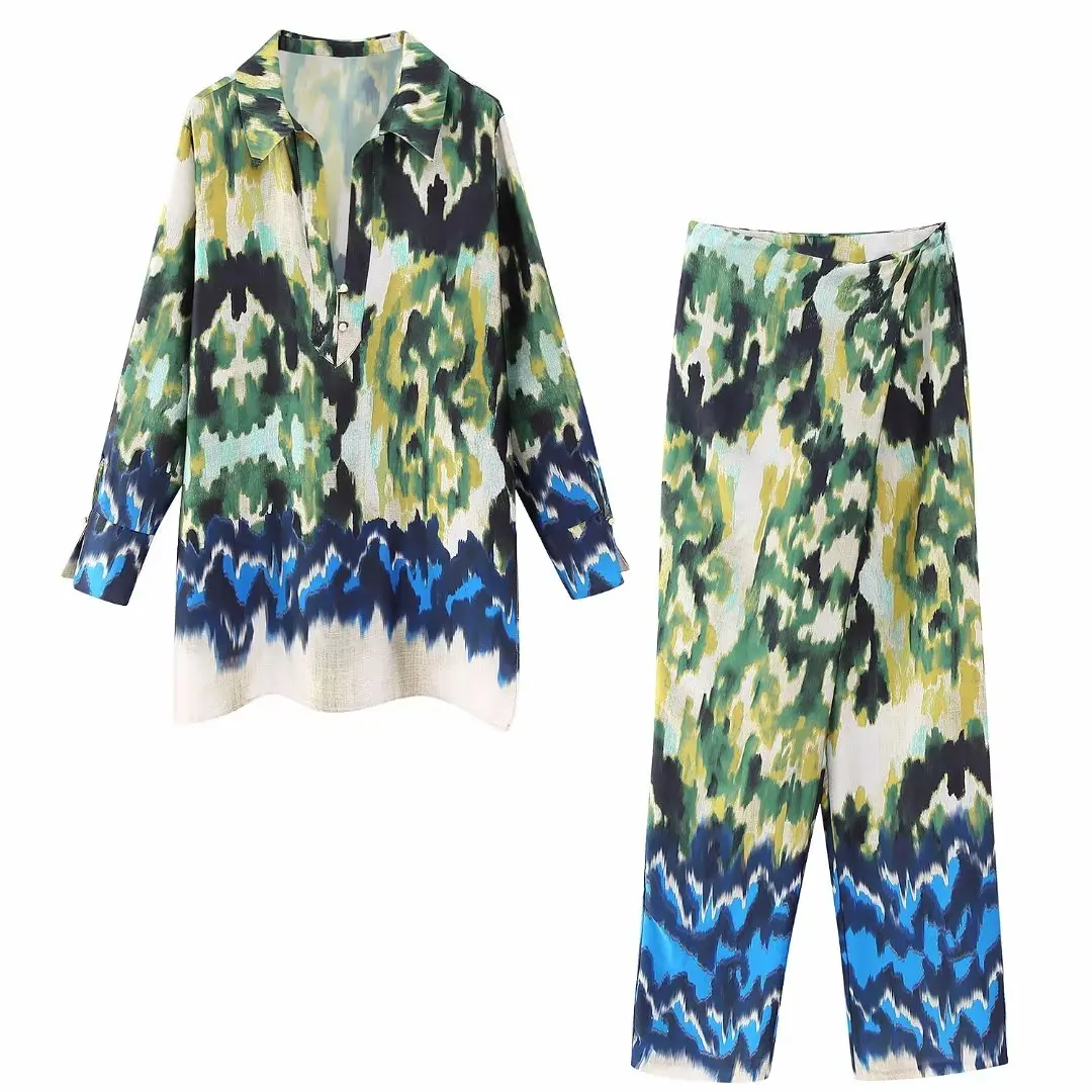 Women 2023 New Fashion Printed gown Blouses Vintage Long Sleeve Button-up Female Shirts Chic Tops 
Women 2023 New Fashion Printed gown Blouses Vintage Long Sleeve Button-up Female Shirts Chic Tops