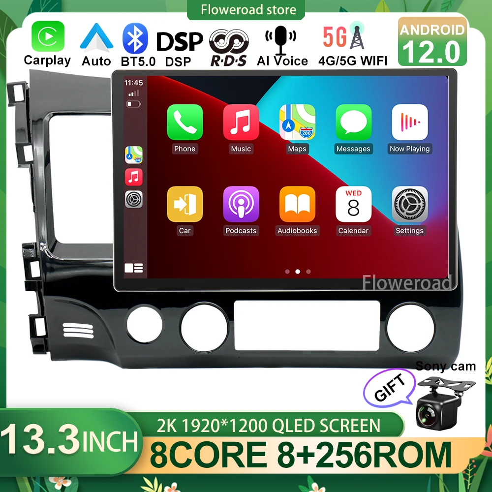 13 дюймовый Android 12 для Honda Civic 8 2005 - 2012 мультимедийный умный автомобильный радиоприемник стерео Carplay Авто GPS DSP BT5.0 4G WiFi
13 дюймовый Android 12 для Honda Civic 8 2005 - 2012 мультимедийный умный автомобильный радиоприемник стерео Carplay Авто GPS DSP BT5.0 4G WiFi