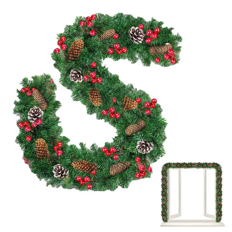 

Christmas Garland 9FT Artificial Pine Christmas Garland Reliable And Durable Indoor Seasonal Home Decor Mantel Fireplace Stair