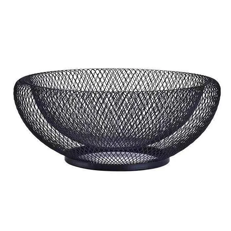 Metal Mesh Creative Countertop Fruit Snacks Basket Bowl Stand for Kitchen, Large Black Decorative Table Centerpiece Holder for B 
Metal Mesh Creative Countertop Fruit Snacks Basket Bowl Stand for Kitchen, Large Black Decorative Table Centerpiece Holder for B