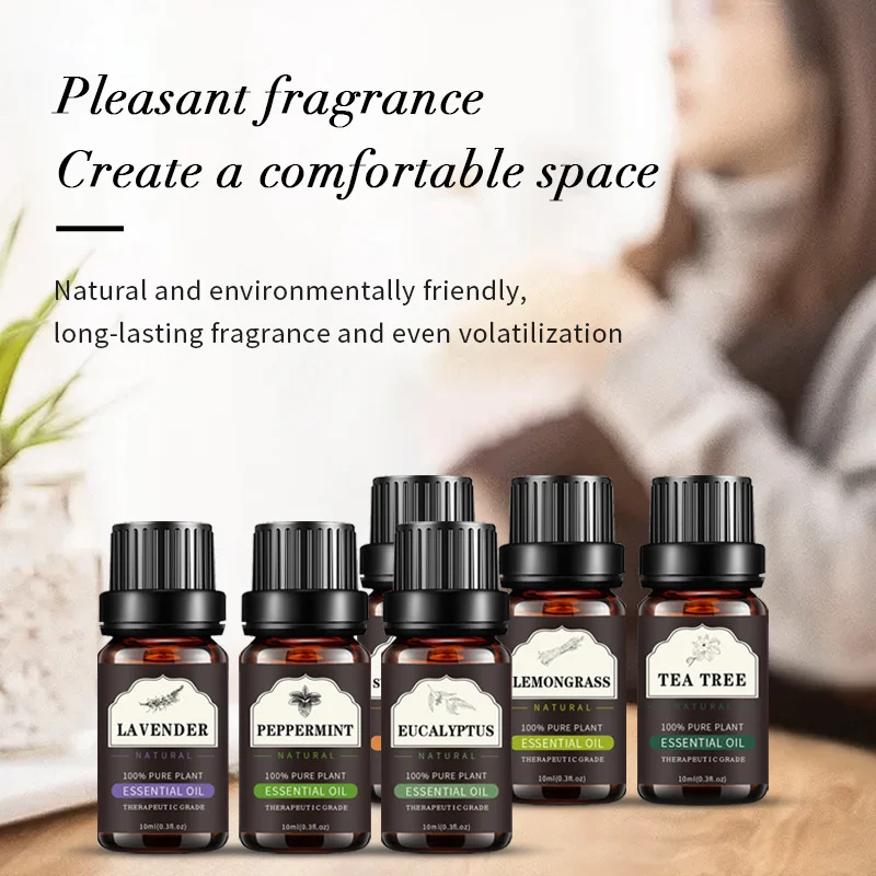 

10ml-Peppermint Lavender Essential Oil Natural Plant Massaging Aroma Oils Aromatherapy Diffusers Relieve Stress Fatigue