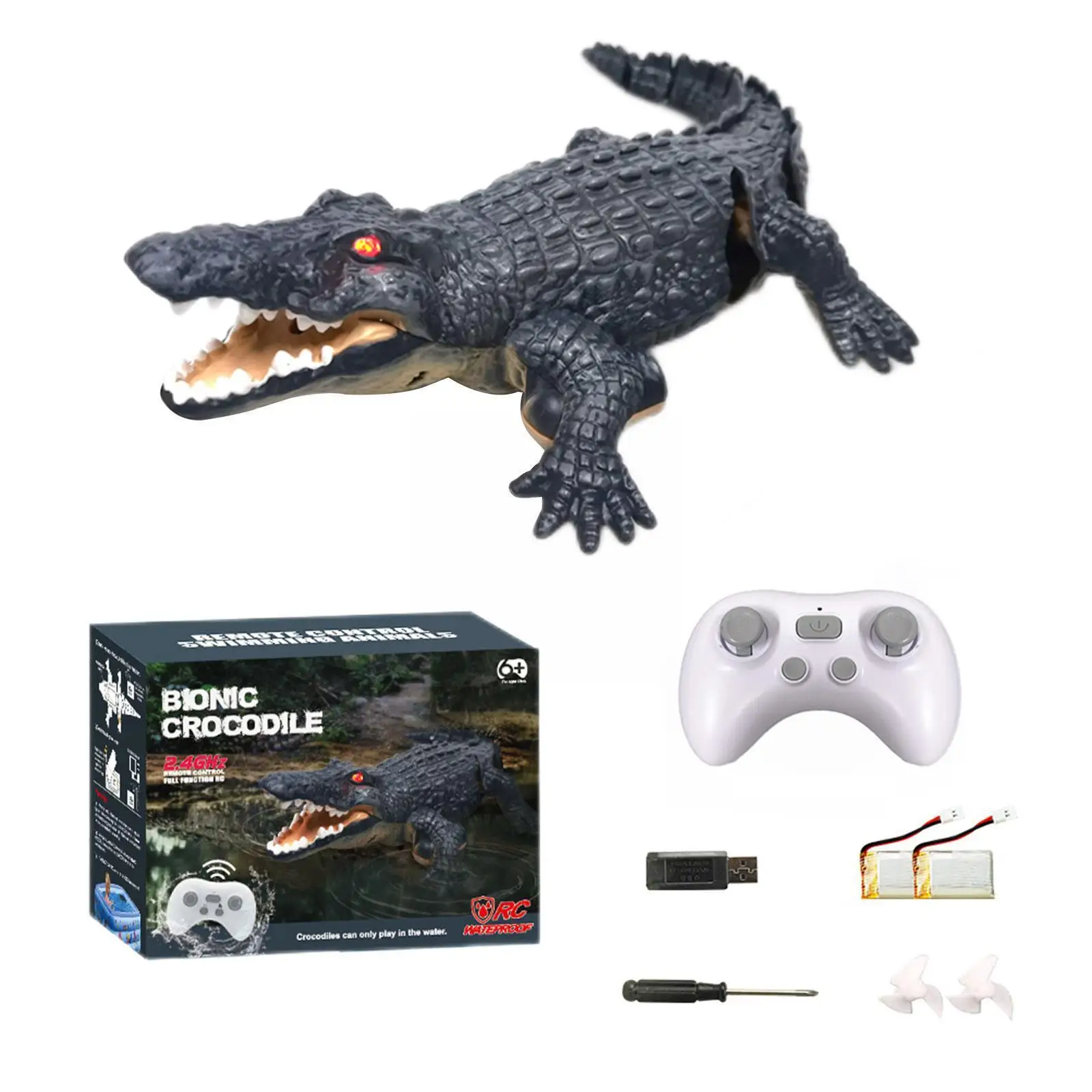 2.4ghz Remote Control Alligator Underwater Simulation Fish Swimming Eyes Light-emitting Long Battery Life For Kids Water Fu G5z3
2.4ghz Remote Control Alligator Underwater Simulation Fish Swimming Eyes Light-emitting Long Battery Life For Kids Water Fu G5z3