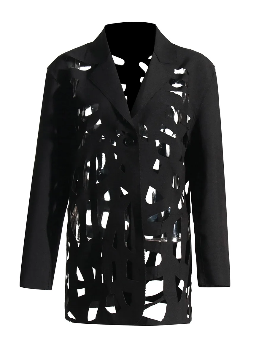 Fashion Women's Blazer Notched Collar Loose Hollow Out Rough Edge Design Long Sleeve Suit Jackets Spring 2023 New O406
Fashion Women's Blazer Notched Collar Loose Hollow Out Rough Edge Design Long Sleeve Suit Jackets Spring 2023 New O406