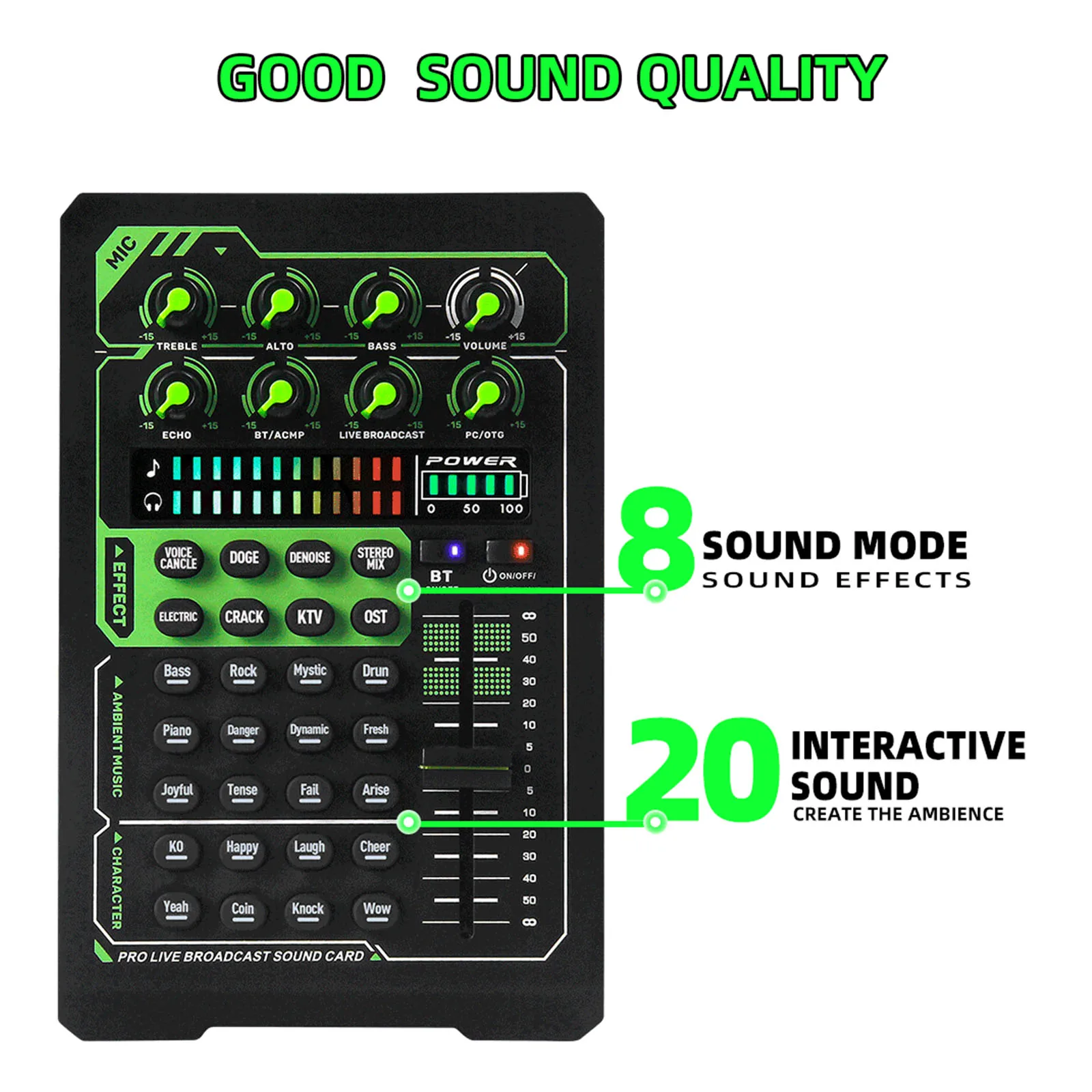 Аудио EVO, звуковая карта, миксер DJ, звуковой миксер, интерфейс с Bluetooth, батарея большой емкости, аудио контроллер для прямой трансляции
Аудио EVO, звуковая карта, миксер DJ, звуковой миксер, интерфейс с Bluetooth, батарея большой емкости, аудио контроллер для прямой трансляции