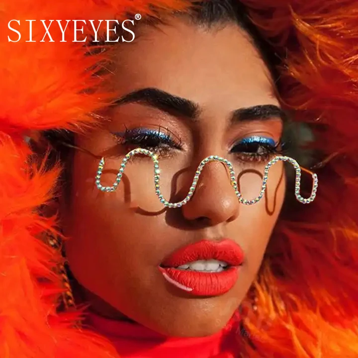 Luxury Diamond Steampunk Sunglasses Fashion Lensless Crystal Wave Eyeglass Frames for Women Men Eyewear Decoration gafas hombre
Luxury Diamond Steampunk Sunglasses Fashion Lensless Crystal Wave Eyeglass Frames for Women Men Eyewear Decoration gafas hombre