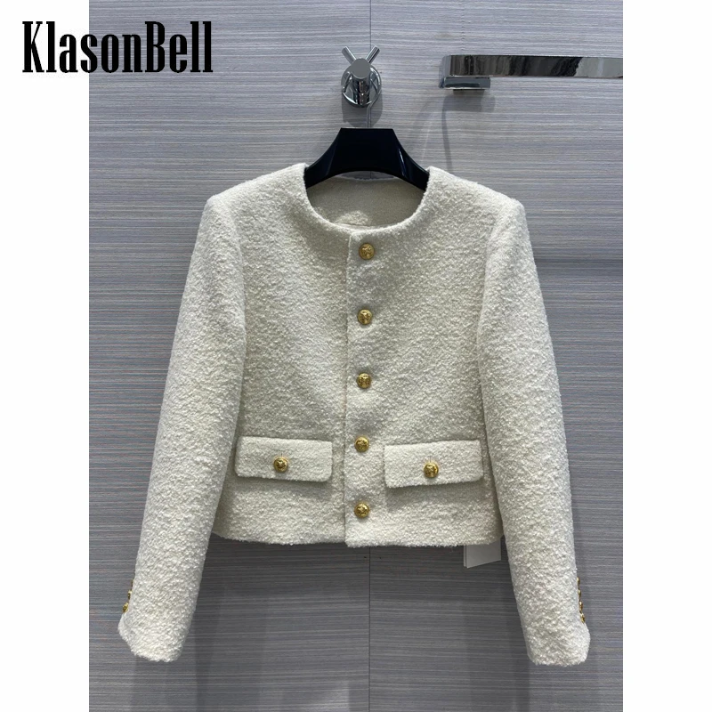 11,15 KlasonBell модный однобортный короткий шерстяной твидовый пиджак с круглым вырезом для женщин
11,15 KlasonBell модный однобортный короткий шерстяной твидовый пиджак с круглым вырезом для женщин