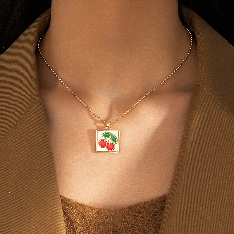 New 2022 Color Drop Cherry Single Layer Necklace Geometric Square Bead Chain Choker
New 2022 Color Drop Cherry Single Layer Necklace Geometric Square Bead Chain Choker