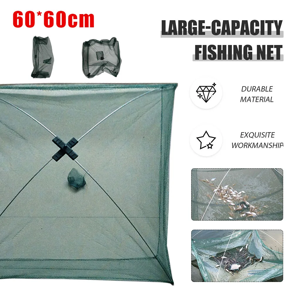 60x60cm Portable Fishing Net Folding Bait Trap Net Shrimp Minnow Crawfish Dip Net Crab Cast Net Trap Fishing Tackle Accessories
60x60cm Portable Fishing Net Folding Bait Trap Net Shrimp Minnow Crawfish Dip Net Crab Cast Net Trap Fishing Tackle Accessories