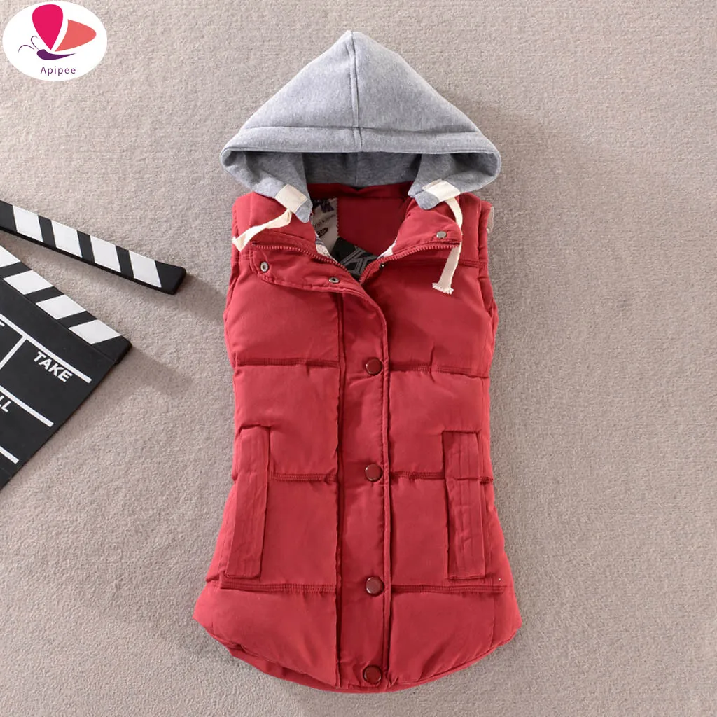 2023 New Arrival Women Vest Female Warm Sleeveless Jacket Cotton Solid Hooded Vest for Outerwear for Ladies Femme
2023 New Arrival Women Vest Female Warm Sleeveless Jacket Cotton Solid Hooded Vest for Outerwear for Ladies Femme