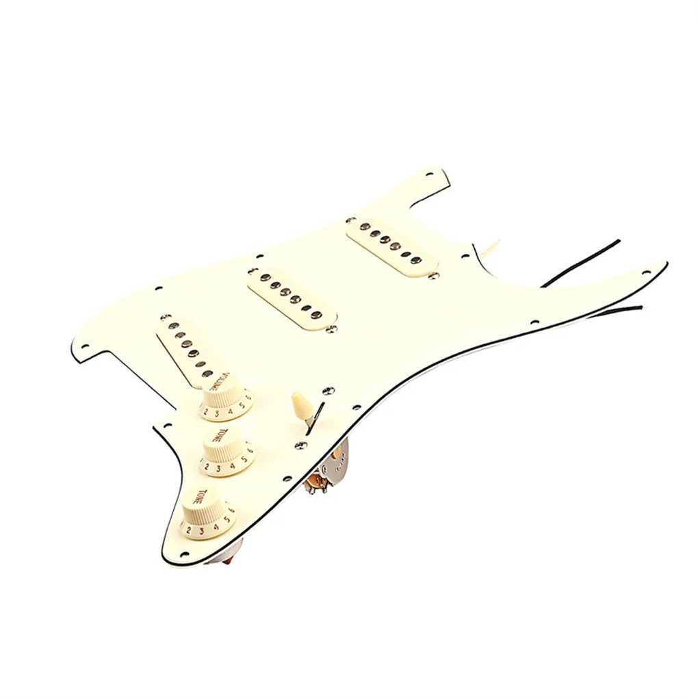 Pickups Pre-Wired Strat Lightweight Copper Single Coil Pickups Tone Control Knobs 5-way Switch 3-ply SSS Pickguard
Pickups Pre-Wired Strat Lightweight Copper Single Coil Pickups Tone Control Knobs 5-way Switch 3-ply SSS Pickguard