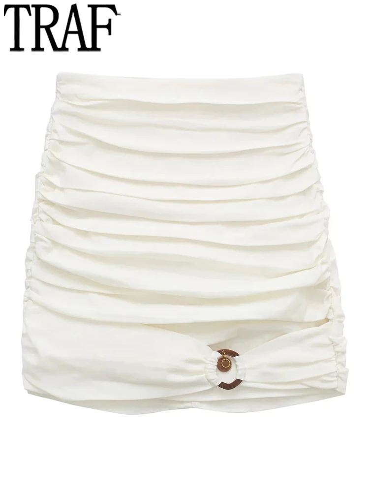 TRAF Pleated Mini Skirts Woman Off White High Waist Short Skirt Women Ruched Beach Tight Skirt Sets Streetwear Summer Skirts
TRAF Pleated Mini Skirts Woman Off White High Waist Short Skirt Women Ruched Beach Tight Skirt Sets Streetwear Summer Skirts