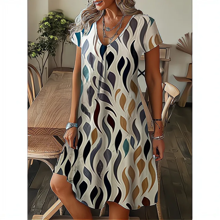 2023 Summer Bohemian Oversize Women's Short Dress Print V-neck Short Sleeve Loose Dresses Female Casual Trendy Ladies Clothes
2023 Summer Bohemian Oversize Women's Short Dress Print V-neck Short Sleeve Loose Dresses Female Casual Trendy Ladies Clothes