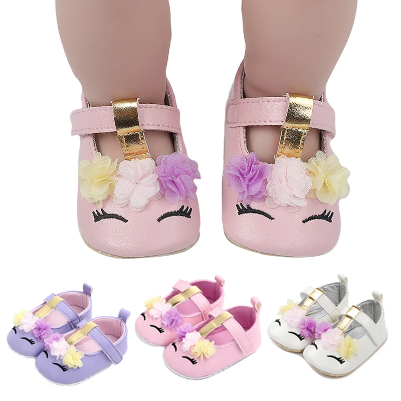 Единорожные детские туфли для малышей из искусственной кожи с мягкой подошвой принцессы на весну и осень для девочек, идущих впервые, 18М.