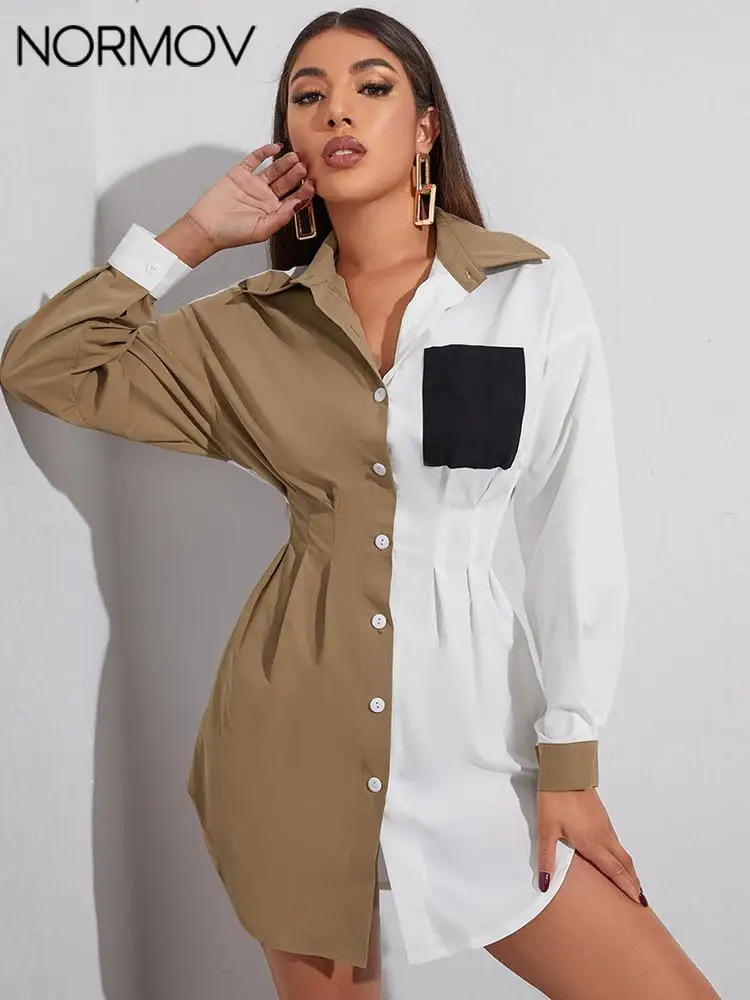 NORMOV Spring and Autumn Season Dresses Women V Neck Contrast Color Stitching Dresses Long Sleeves Slim Fit Dresses Women
NORMOV Spring and Autumn Season Dresses Women V Neck Contrast Color Stitching Dresses Long Sleeves Slim Fit Dresses Women