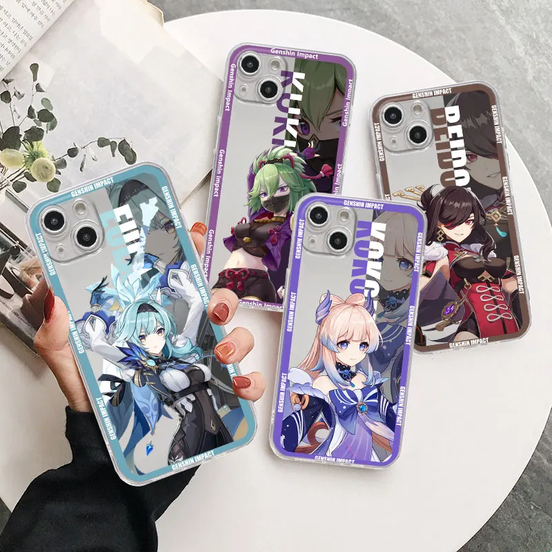 Soft Silicone Case for iPhone 14 13 Pro 12 11 Pro Max Mini XR XS X 8 7 6 6S Plus SE Clear Phone Cover Genshin Impact Eula Kokomi 
Soft Silicone Case for iPhone 14 13 Pro 12 11 Pro Max Mini XR XS X 8 7 6 6S Plus SE Clear Phone Cover Genshin Impact Eula Kokomi