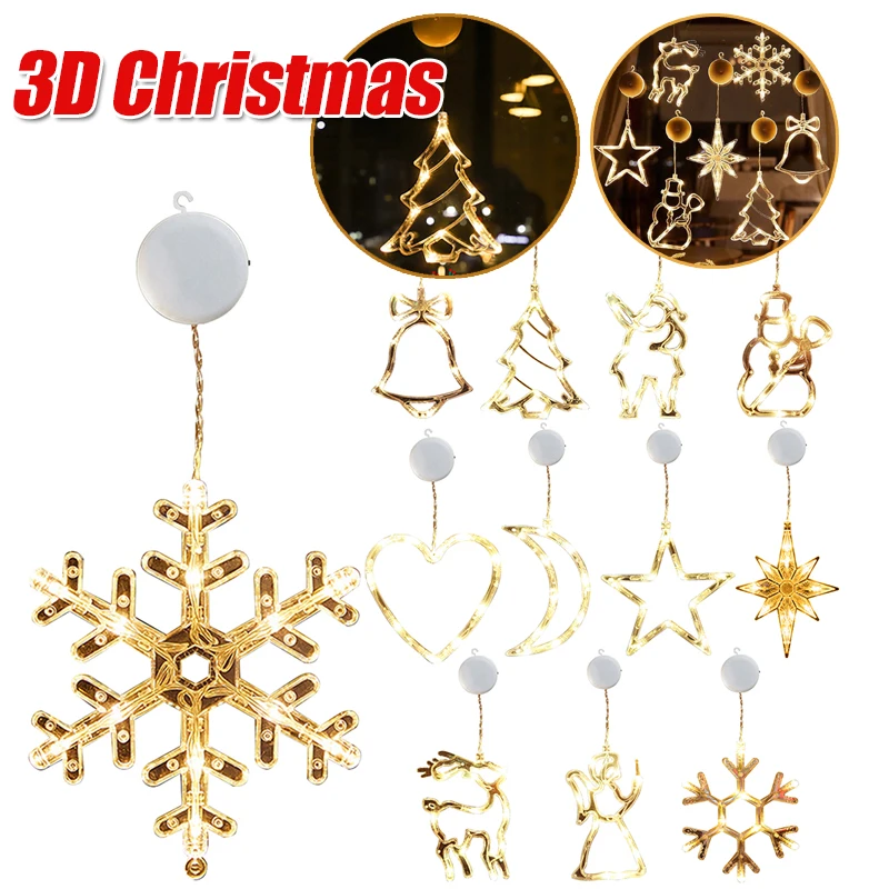 Christmas LED Suction Cup Chandelier Snowflakes Santa Claus Suckers Curtains Fairy Lights Wedding Decoration Holiday Lighting
Christmas LED Suction Cup Chandelier Snowflakes Santa Claus Suckers Curtains Fairy Lights Wedding Decoration Holiday Lighting