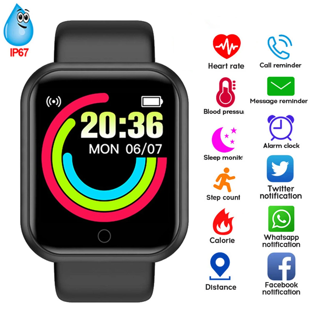 Smart Watch Men Women Bluetooth-compatible Sport Wristband Fitness Tracker Heart Rate Monitor Smart Bracelet for Android IOS
Smart Watch Men Women Bluetooth-compatible Sport Wristband Fitness Tracker Heart Rate Monitor Smart Bracelet for Android IOS