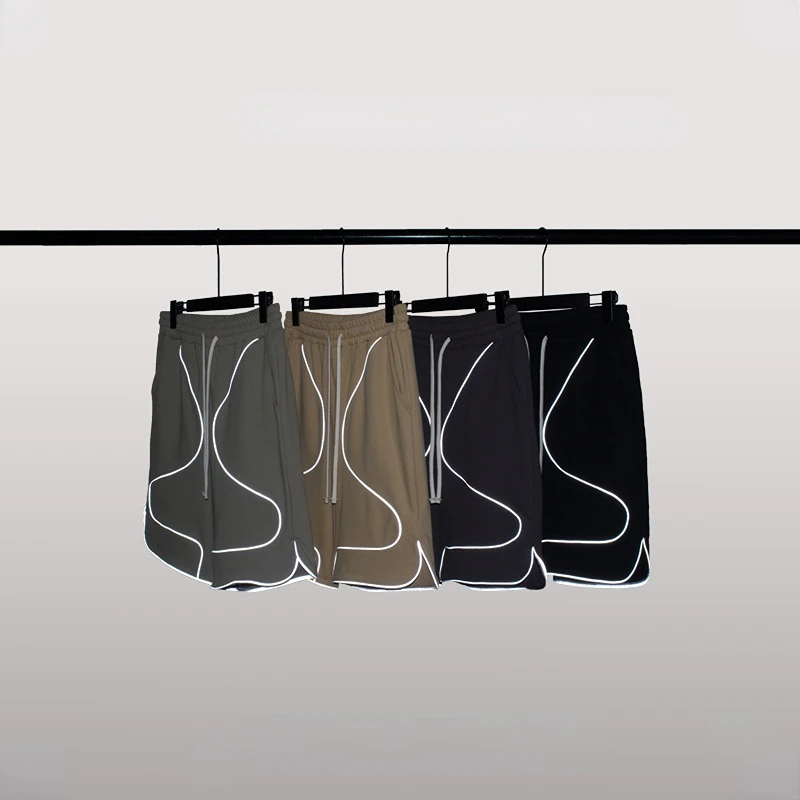 2022 New Men Summer 330gsm Cotton Terry Shorts Male Loose High Street Reflective Strip Slit Shorts Streetwears B45
2022 New Men Summer 330gsm Cotton Terry Shorts Male Loose High Street Reflective Strip Slit Shorts Streetwears B45