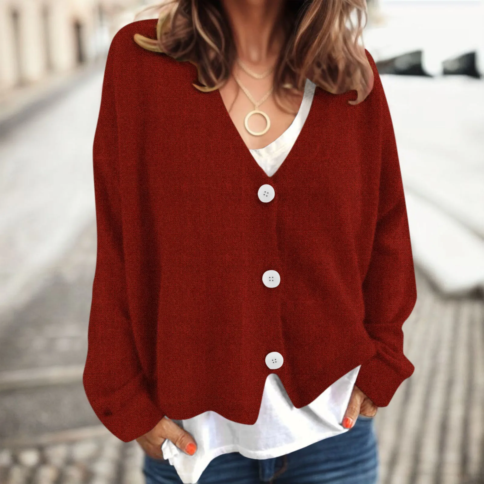 Women Solid Color Knitted Sweater Loose Simple Cardigan Female Button Long Sleeve Coat Short Jacket For Ladies Autumn Winter
Women Solid Color Knitted Sweater Loose Simple Cardigan Female Button Long Sleeve Coat Short Jacket For Ladies Autumn Winter