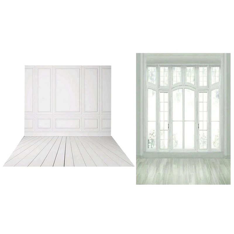2Pcs 3X5ft Vinyl Photography Backdrops Wedding Background For Photo Studio - White Brick Wall Wood Floor & European Window Floor
2Pcs 3X5ft Vinyl Photography Backdrops Wedding Background For Photo Studio - White Brick Wall Wood Floor & European Window Floor