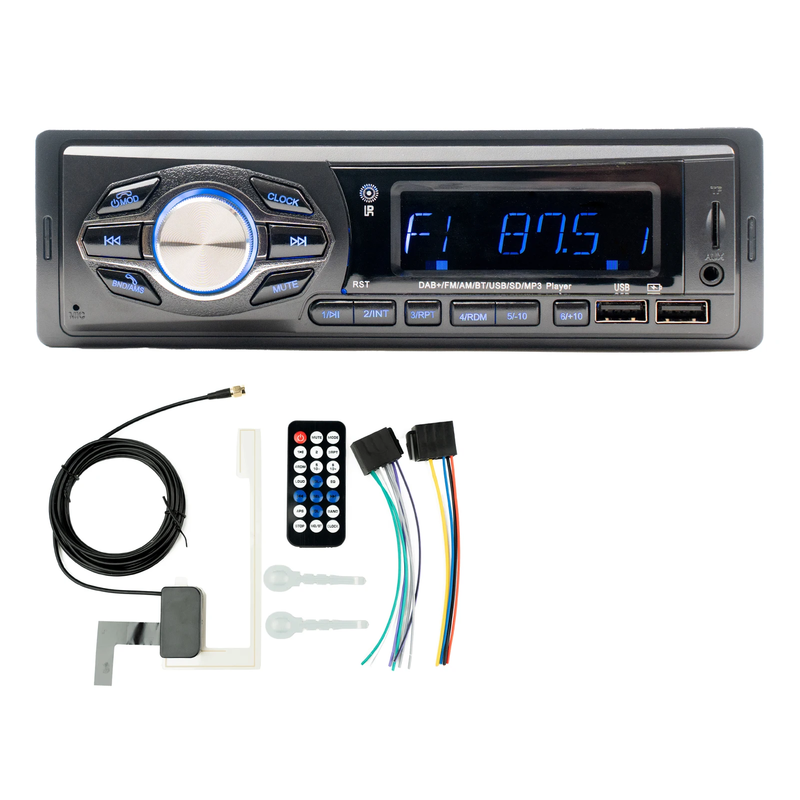 

Автомагнитола 1DIN, стерео MP3-плеер с поддержкой Bluetooth, 12 В, 60 Вт, BT 5,0, FM/AM/DAB + Радио