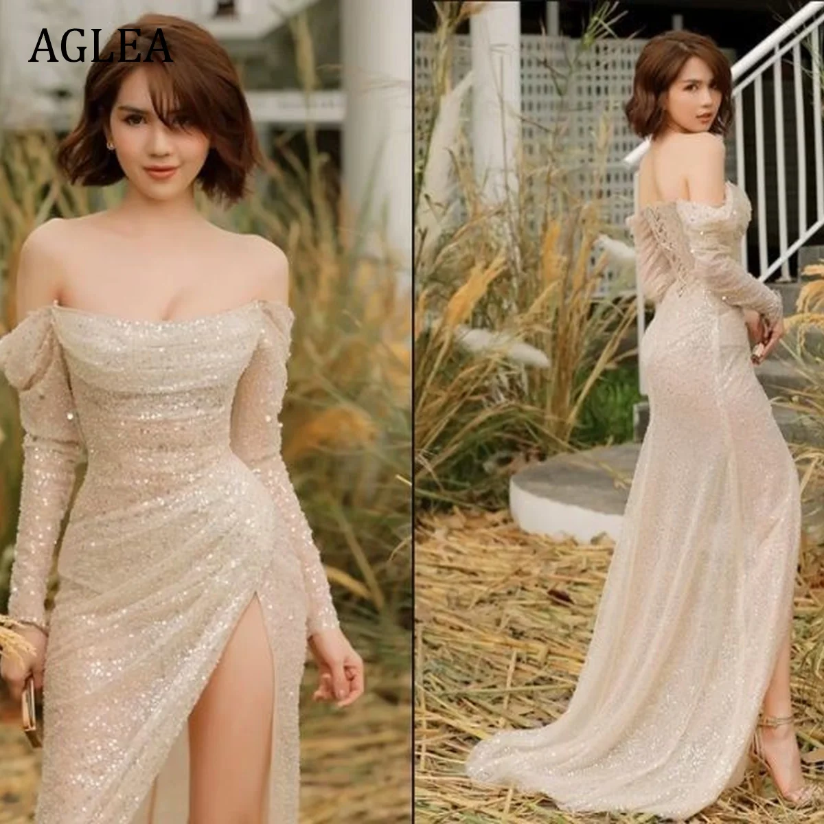 AGLEA Evening Dresses Formal Occasion Elegant Party for Women Sweep Train Pleat Sheath Empire Champagne Scoop Neckline
AGLEA Evening Dresses Formal Occasion Elegant Party for Women Sweep Train Pleat Sheath Empire Champagne Scoop Neckline