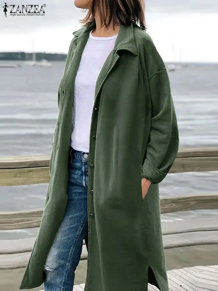 Модное офисное дамское пальто, повседневные однотонные Длинные Топы оверсайз с отложным воротником, рубашки ZANZEA с длинным рукавом, свободн...
Модное офисное дамское пальто, повседневные однотонные Длинные Топы оверсайз с отложным воротником, рубашки ZANZEA с длинным рукавом, свободн...