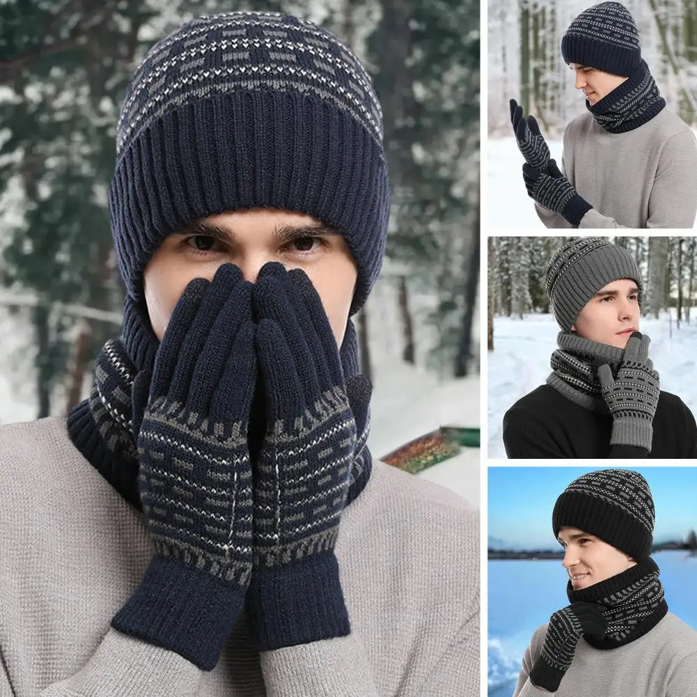 3 шт./комплект, женские и мужские трикотажные перчатки и шарф из шерстяной пряжи 
3 шт./комплект, женские и мужские трикотажные перчатки и шарф из шерстяной пряжи