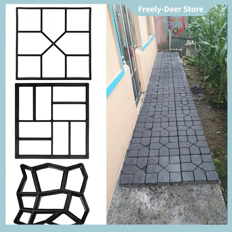 

Garden Walk Pavement Mold DIY Plastic Manually Paving Cement Brick Stone Road Concrete Mould Reusable Garden Path Maker