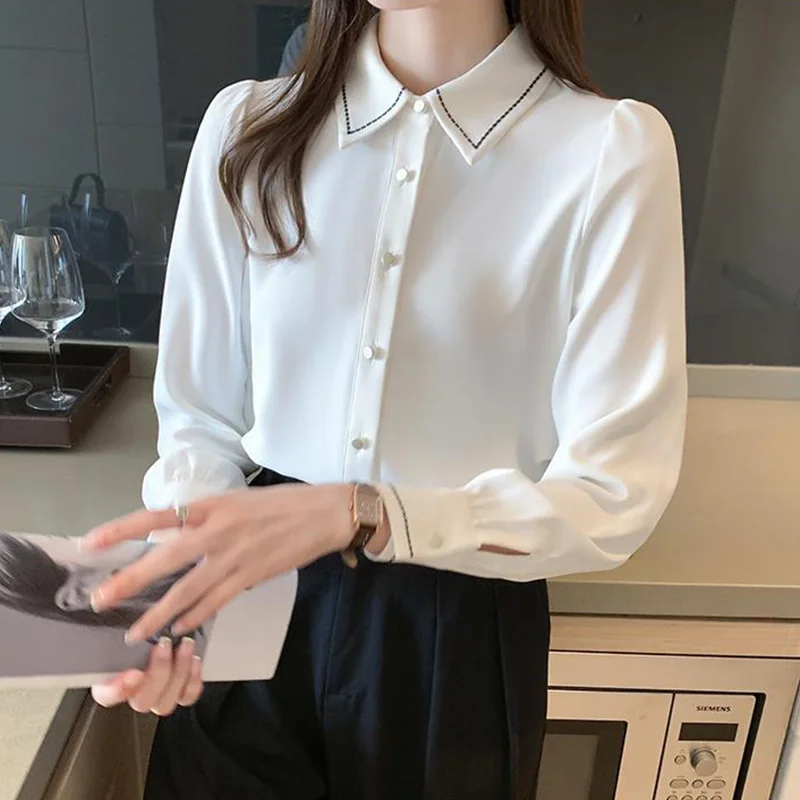 Korean Chiffon White Shirt Women Clothes for Autumn Long Sleeved Shirts Casual Blouses Office Lady Elegant Shirts
Korean Chiffon White Shirt Women Clothes for Autumn Long Sleeved Shirts Casual Blouses Office Lady Elegant Shirts