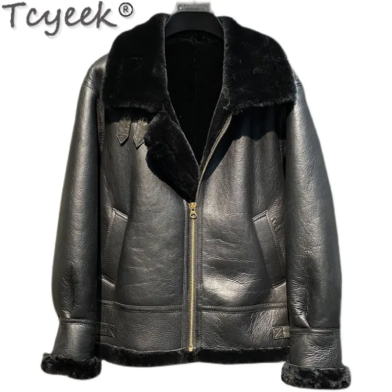 Tcyeek Real Fur Coat Winter Jacket Men Genuine Leather Jacket Warm Sheepskin Thick Fur Coats Flight Suit Casaco Masculino SGG827
Tcyeek Real Fur Coat Winter Jacket Men Genuine Leather Jacket Warm Sheepskin Thick Fur Coats Flight Suit Casaco Masculino SGG827