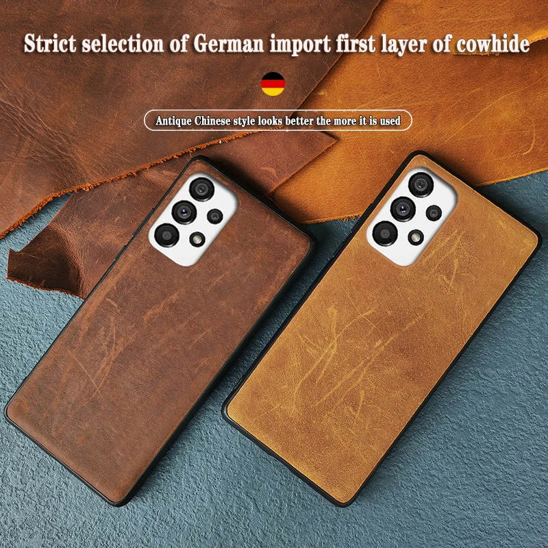 Leather cowhide Phone case for samsung Galaxy A73 A53 A33 A72 A32 A52 A71 A51 A31 A70s A50s A30s A21 luxury phone back Cover
Leather cowhide Phone case for samsung Galaxy A73 A53 A33 A72 A32 A52 A71 A51 A31 A70s A50s A30s A21 luxury phone back Cover