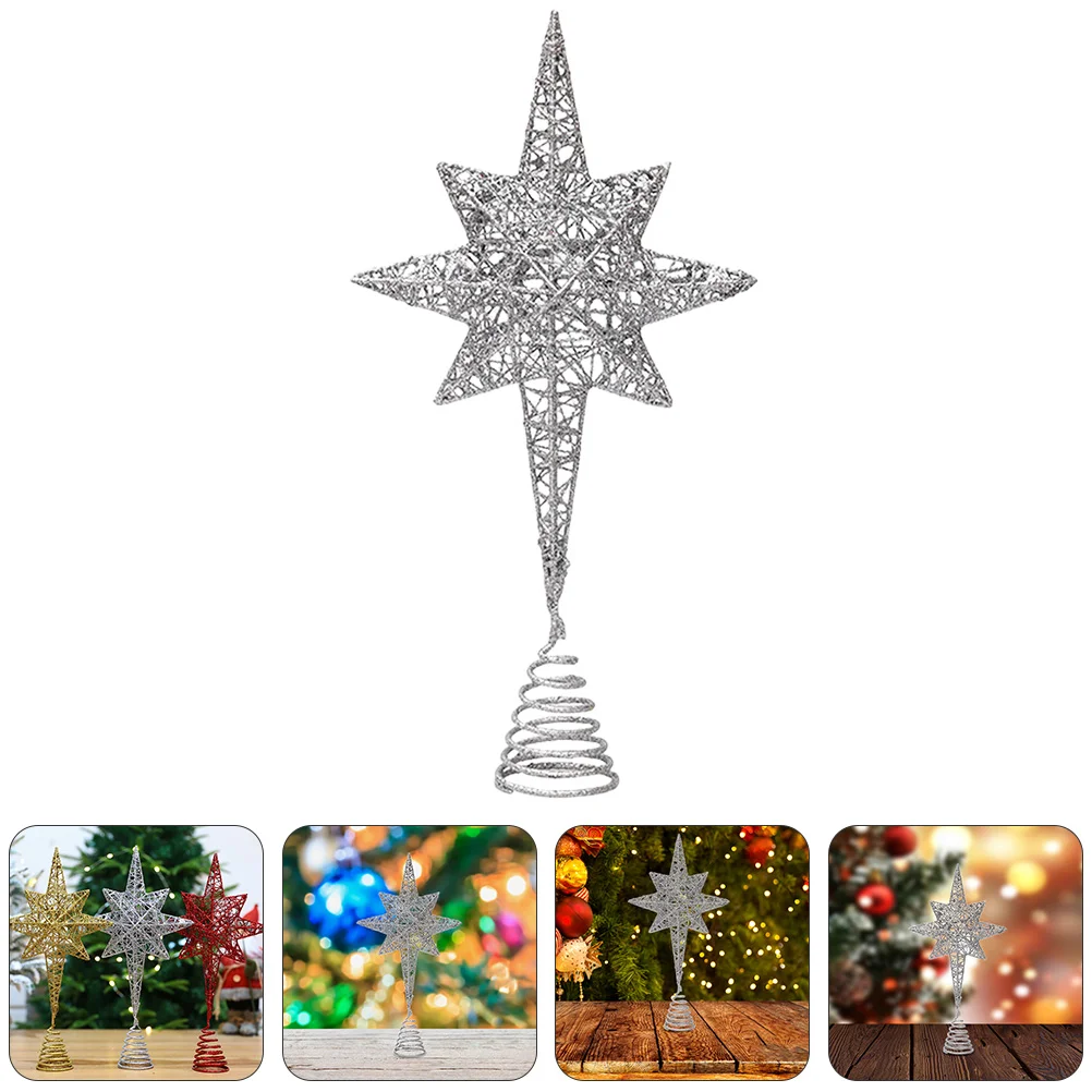 

Christmas Eight Pointed Star Tree Topper Party Xmas Tree Ornament Christmas Star Star Christmas Tree Top Star Decorations