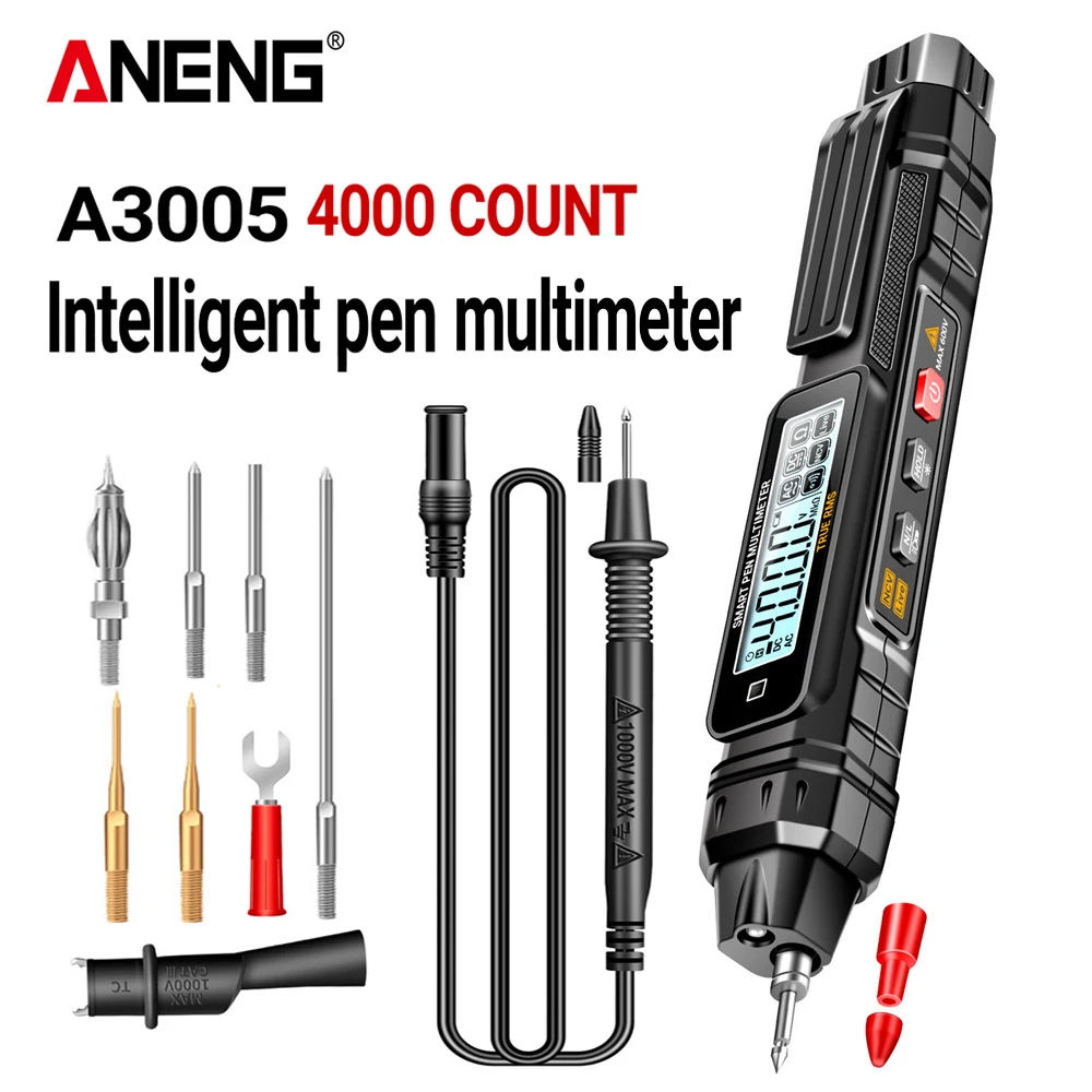 ANENG A3005 Digital Professional Multimeter Pen Testers AC/DC Voltage Meter Live Zero Line Detector Buzzer Ohm Tester Tools
ANENG A3005 Digital Professional Multimeter Pen Testers AC/DC Voltage Meter Live Zero Line Detector Buzzer Ohm Tester Tools
