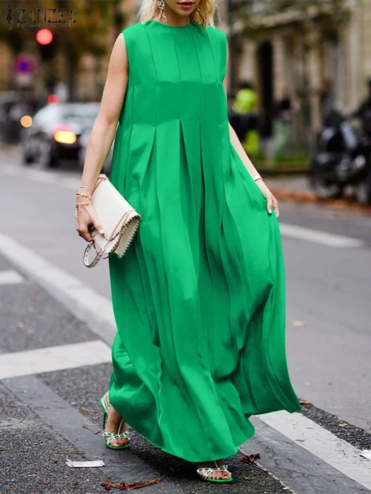ZANZEA Streetwear Women Vestidos Sleeveless Round Neck Maxi Dress Casual Fashion Long Robes Inverted Pleats 2023 Summer Pleated
ZANZEA Streetwear Women Vestidos Sleeveless Round Neck Maxi Dress Casual Fashion Long Robes Inverted Pleats 2023 Summer Pleated