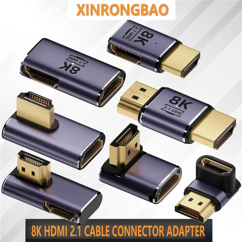 8K HDMI-совместимый адаптер-удлинитель 90 градусов конвертер папа-мама 4K 120 Гц UHD2.1