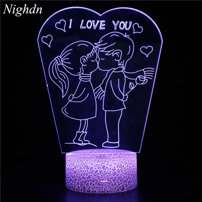 Valentines Day Gift 3D Love Lamp Acrylic Couple LED Night Light Sweetheart Birthday Present Bedroom Decor Wedding Decoration
Valentines Day Gift 3D Love Lamp Acrylic Couple LED Night Light Sweetheart Birthday Present Bedroom Decor Wedding Decoration