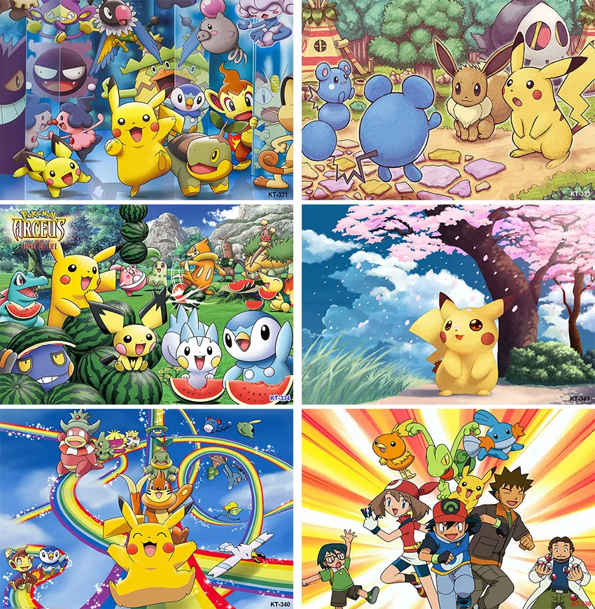

Pokemon Fotografie Achtergrond Doek Kid Birthday Decor Background Cloth Kinderen Pikachu Backdrop Banner Supplies