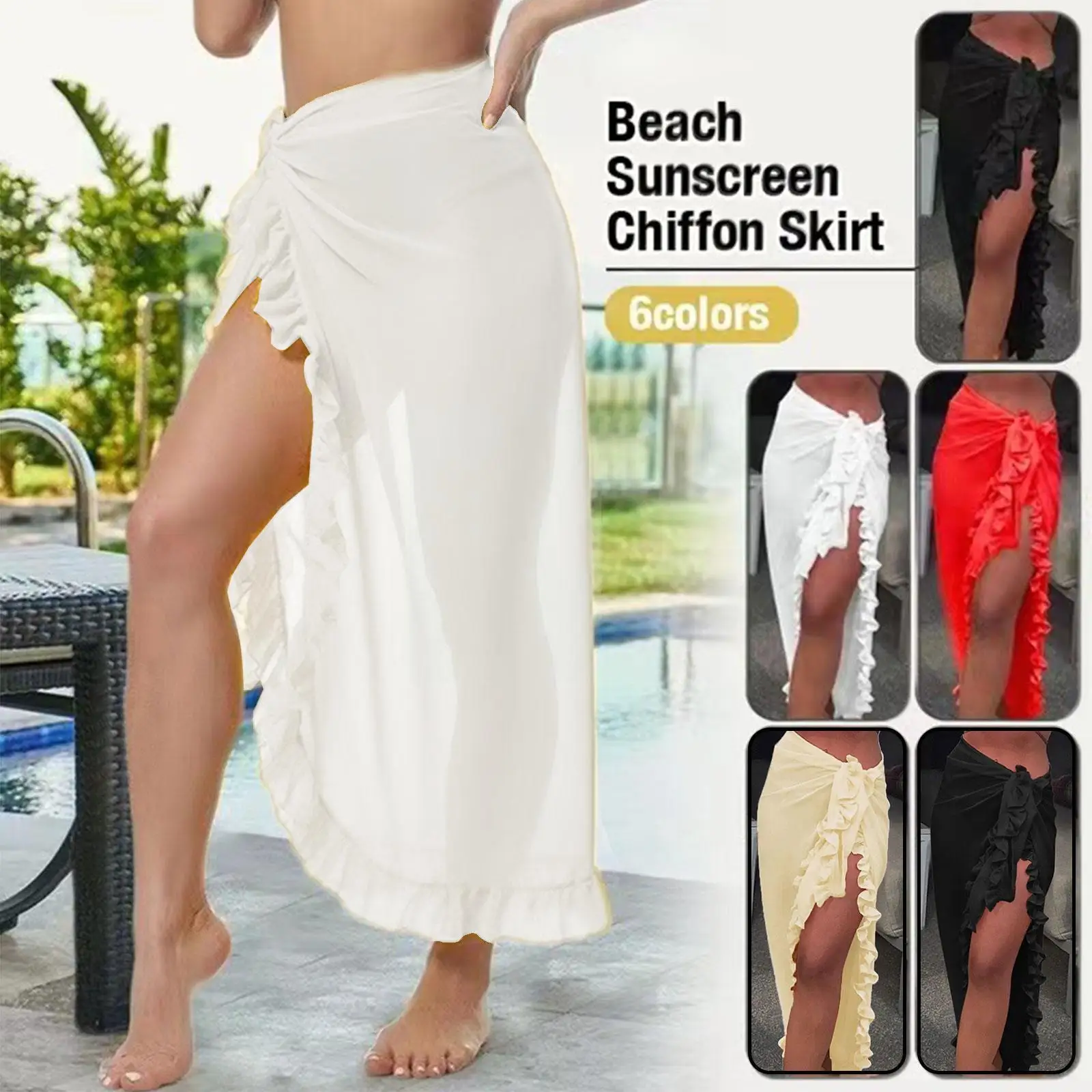 Women Chiffon See-Through Beach Bikini Cover Up Dress Sarong Scarf Beach Dress Ruffle Casual Swimwear Wrap S9Y0
Women Chiffon See-Through Beach Bikini Cover Up Dress Sarong Scarf Beach Dress Ruffle Casual Swimwear Wrap S9Y0