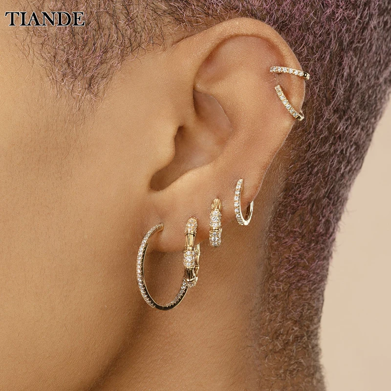 TIANDE Gold Plated Hoop Earrings for Women Exquisite Inlaid Zircon Piercing Round Circle Earrings 2023 Fashion Jewelry Wholesale
TIANDE Gold Plated Hoop Earrings for Women Exquisite Inlaid Zircon Piercing Round Circle Earrings 2023 Fashion Jewelry Wholesale