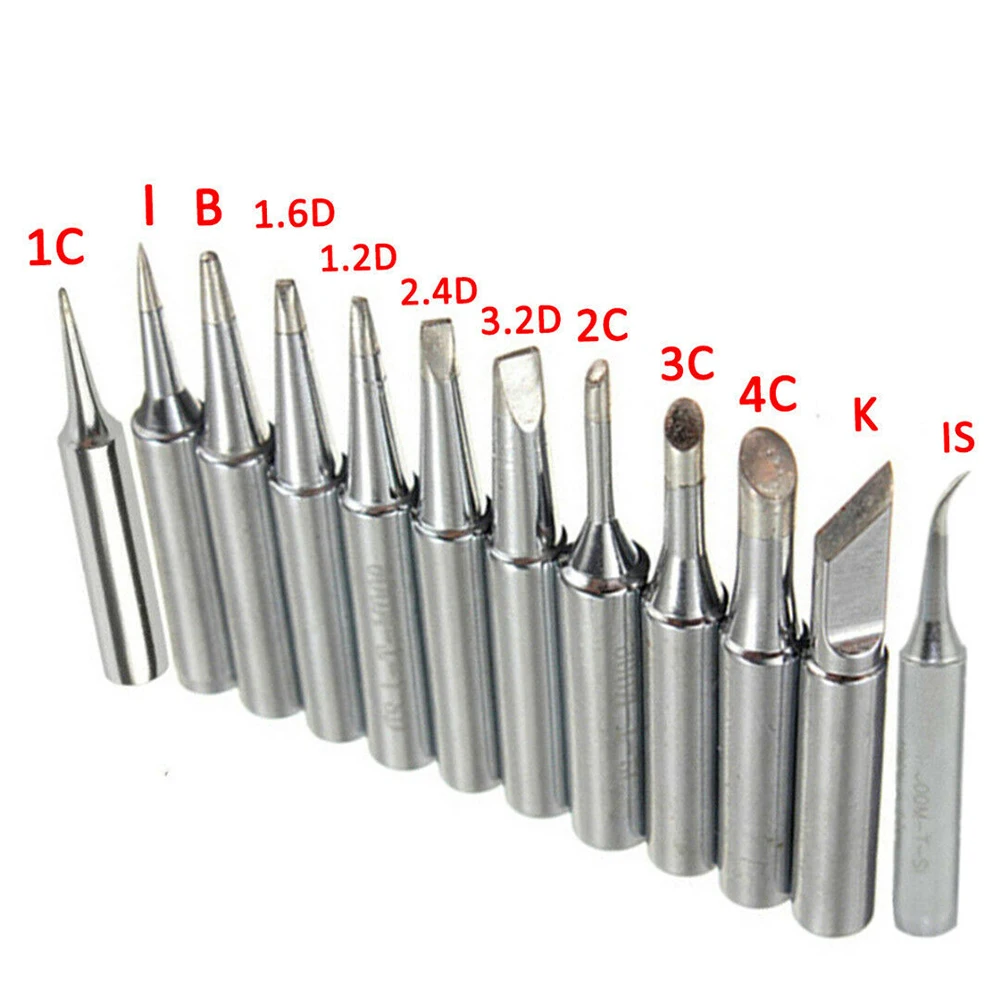 12pcs 900M-T Copper Soldering Iron Tips I/B/K/IS/0.8D/1.2D/1.6D/2.4D/1C/2C/3C/4C Lead-Free Welding Tips Head For 936 937 938
12pcs 900M-T Copper Soldering Iron Tips I/B/K/IS/0.8D/1.2D/1.6D/2.4D/1C/2C/3C/4C Lead-Free Welding Tips Head For 936 937 938