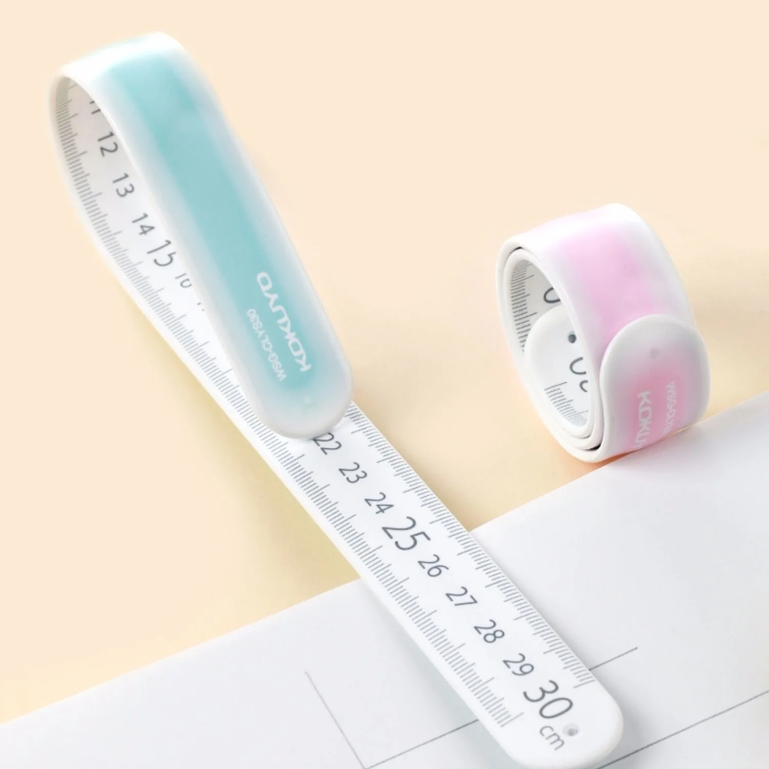 

30cm Kokuyo Pastel Cookie Layered Ruler Mild Color Flexible Rule Band Tape Measure Tools Office School F7250